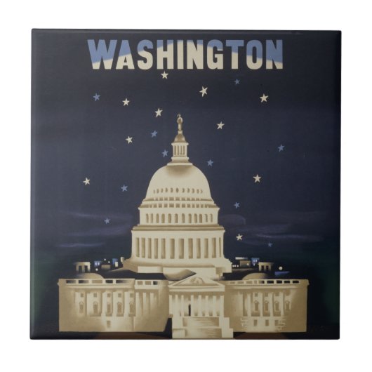 Vintage Travel Poster für American Airlines Fliese (Vorderseite)