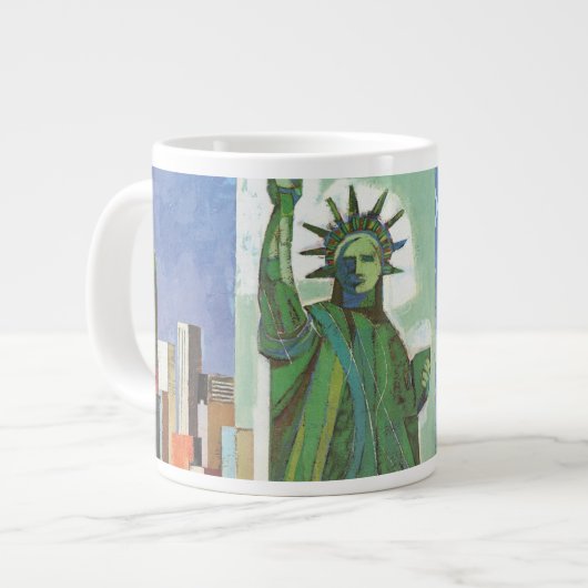 Vintage Travel Poster für American Airlines Jumbo-Tasse (Vorderseite Links)