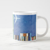 Vintage Travel Poster für American Airlines Jumbo-Tasse (Rechts)