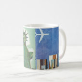 Vintage Travel Poster für American Airlines Kaffeetasse (VorderseiteRechts)