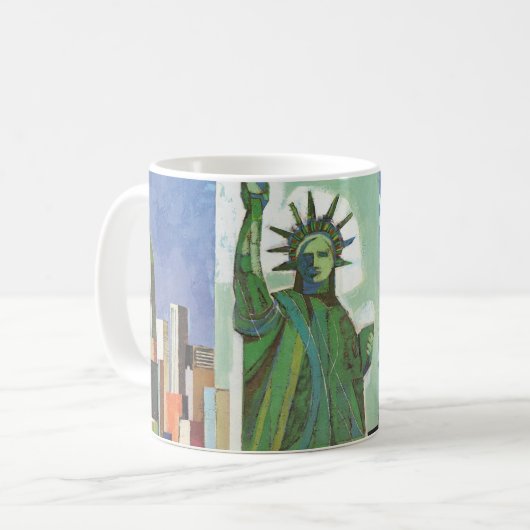 Vintage Travel Poster für American Airlines Kaffeetasse (Vorderseite Links)