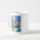 Vintage Travel Poster für American Airlines Kaffeetasse (Vorderseite Links)