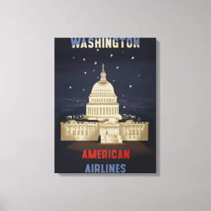Vintage Travel Poster für American Airlines Leinwanddruck