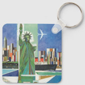 Vintage Travel Poster für American Airlines Schlüsselanhänger (Rückseite)