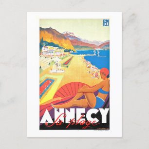 Vintage Travel Poster für Annecy, Frankreich, Postkarte