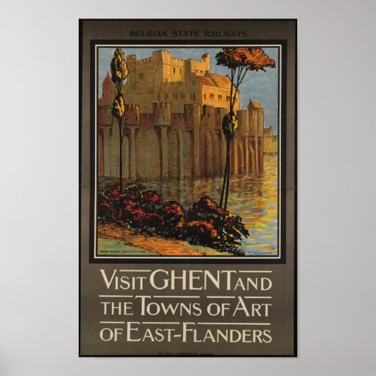 Vintage Travel Poster für Belgien (Vorne)