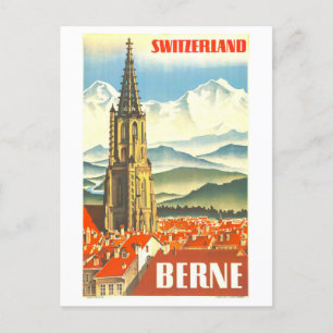 Vintage Travel Poster für Bern, Schweiz, Postkarte