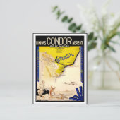 Vintage Travel Poster für Brasilien Postkarte (Stehend Vorderseite)