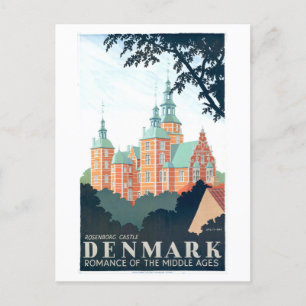 Vintage Travel Poster für Dänemark Postkarte