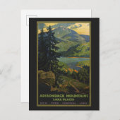 Vintage Travel Poster für das Adirondack Gebirge Postkarte (Vorne/Hinten)