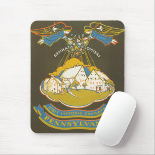 Vintage Travel Poster für das Ephrata Kloster Mousepad
