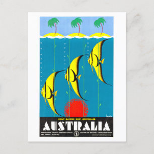 Vintage Travel Poster für das Great Barrier Reef Postkarte