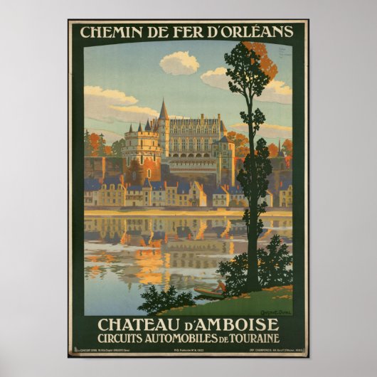 Vintage Travel Poster für das Schloss von Amboise (Vorne)