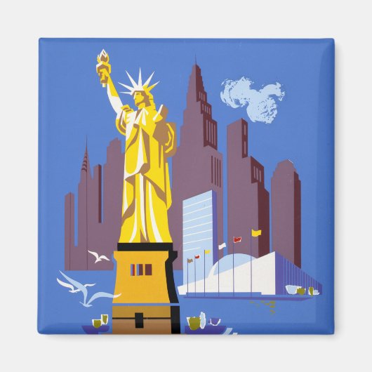 Vintage Travel Poster für Deutschland Airlines Magnet (Vorne)