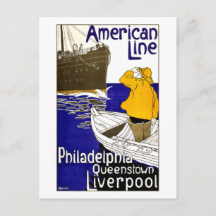 Vintage Travel Poster für die amerikanische Postka Postkarte