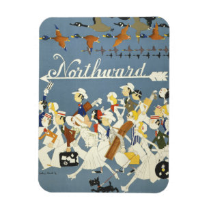 Vintage Travel Poster für die neue Haven R.R. Magnet