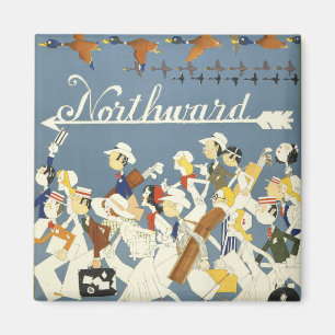 Vintage Travel Poster für die neue Haven R.R. Magnet