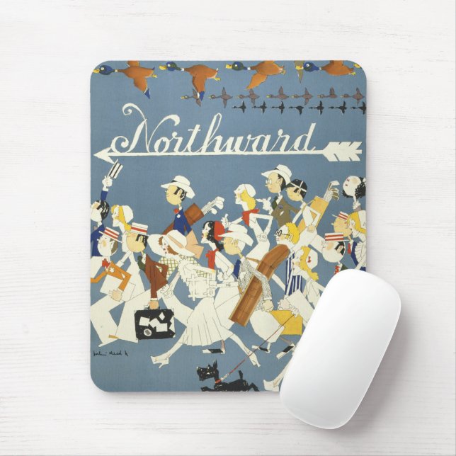 Vintage Travel Poster für die neue Haven R.R. Mousepad (Mit Mouse)