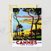 Vintage Travel Poster für Frankreich Postkarte (Vorne/Hinten)