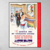 Vintage Travel Poster für französische Linienschif (Vorne)