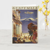 Vintage Travel Poster für Guatemala Karte (Gelbe Blume)