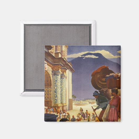 Vintage Travel Poster für Guatemala Magnet (Vorderseite/Rückseite)