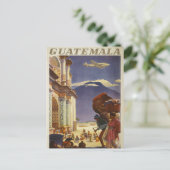 Vintage Travel Poster für Guatemala Postkarte (Stehend Vorderseite)