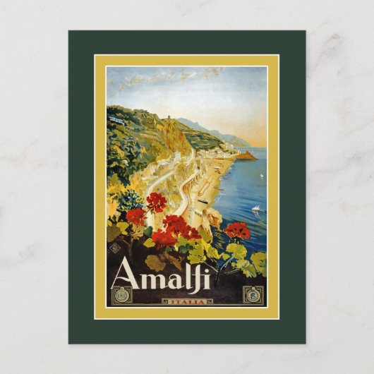 Vintage Travel Poster für Italien Postkarte (Vorderseite)