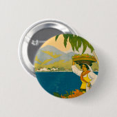 Vintage Travel Poster für Jamaika Button (Vorne & Hinten)