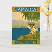 Vintage Travel Poster für Jamaika Karte (Gelbe Blume)