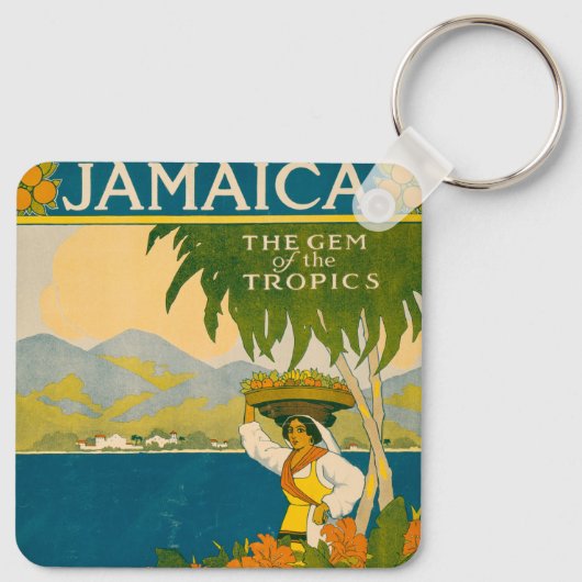 Vintage Travel Poster für Jamaika Schlüsselanhänger (Rückseite)