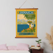 Vintage Travel Poster für Jamaika Wandteppich Mit Holzrahmen (Schlafzimmer)