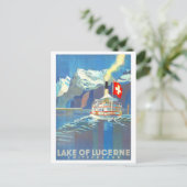 Vintage Travel Poster für Luzern, Schweiz, Postkarte (Stehend Vorderseite)