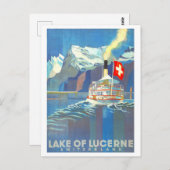 Vintage Travel Poster für Luzern, Schweiz, Postkarte (Vorne/Hinten)