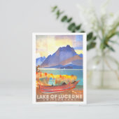 Vintage Travel Poster für Luzern, Schweiz, Postkarte (Stehend Vorderseite)