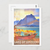 Vintage Travel Poster für Luzern, Schweiz, Postkarte (Vorne/Hinten)