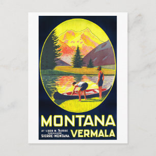 Vintage Travel Poster für Montana, Schweiz, Postkarte