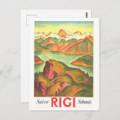 Vintage Travel Poster für Mt. Rigi, Schweiz, Postkarte (Vorne/Hinten)