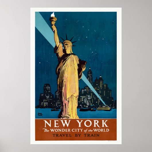 Vintage Travel Poster für New York (Vorne)