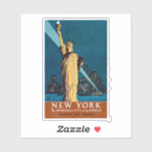 Vintage Travel Poster für New York Aufkleber (Blatt)
