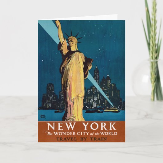 Vintage Travel Poster für New York Karte (Vorderseite)