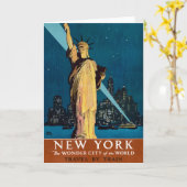 Vintage Travel Poster für New York Karte (Gelbe Blume)