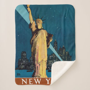 Vintage Travel Poster für New York Sherpadecke