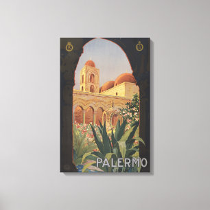 Vintage Travel Poster für Palermo, Italien. Leinwanddruck