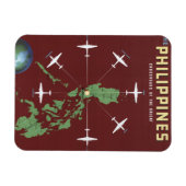 Vintage Travel Poster für philippinische Fluglinie Magnet (Horizontal)