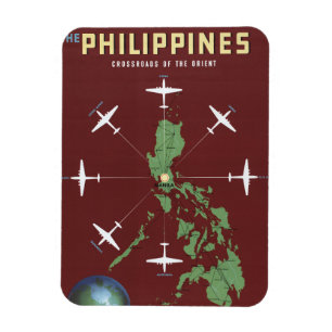 Vintage Travel Poster für philippinische Fluglinie Magnet