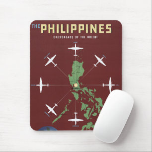 Vintage Travel Poster für philippinische Fluglinie Mousepad