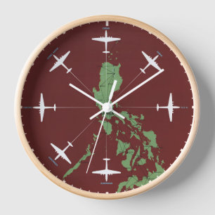 Vintage Travel Poster für philippinische Fluglinie Uhr