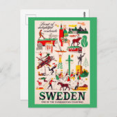 Vintage Travel Poster für Schweden Postkarte (Vorne/Hinten)