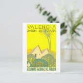 Vintage Travel Poster für Valencia, Spanien, Postkarte (Stehend Vorderseite)